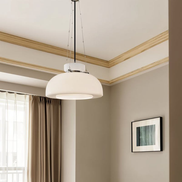 Milky Pendant Light – Modern Frosted Glass Hanging Lamp | Elegant Ambient Interior Lighting
