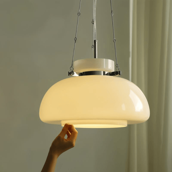 Milky Pendant Light – Modern Frosted Glass Hanging Lamp | Elegant Ambient Interior Lighting