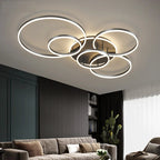 Noctis Halo Ceiling Light – Modern Black LED Ring Chandelier | Dimmable Contemporary Ceiling Lighting