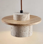 Travora Stone Pendant Light – Natural Travertine Hanging Lamp | Wabi-Sabi Ceiling Lighting for Refined Interiors