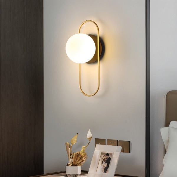 Nidia Luxe Wall Light – Designer Glass & Metal Sconce | Elegant Gold Accent Lighting