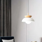 Nordic Half Wooden Pendant Light – Minimalist Scandinavian Hanging Lamp | Natural Modern Ceiling Lighting