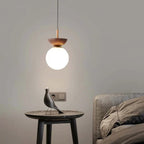 Nordic Half Wooden Pendant Light – Minimalist Scandinavian Hanging Lamp | Natural Modern Ceiling Lighting