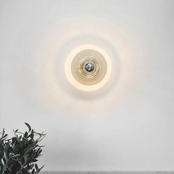 Riviera Glass Wall Light – Vintage-Inspired LED Wall Lamp | Ripple Glass Ambient Lighting | Timeless Interior Elegance
