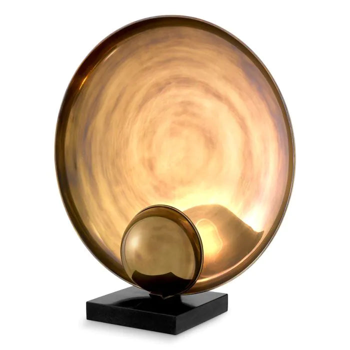 Auremont Table Lamp – Vintage Brass Table Light | Luxury Accent Lighting with Granite Base