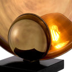 Auremont Table Lamp – Vintage Brass Table Light | Luxury Accent Lighting with Granite Base
