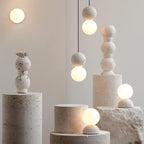Orbis Stone Pendant Light – Contemporary Cement Hanging Lamp | Sculptural Glass Lighting | Modern Architectural Décor