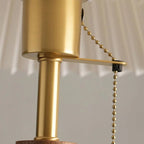 Walden Pleated Table Lamp – Vintage Wooden Lighting | Mid-Century Ambient Design