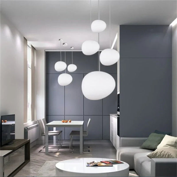 Frosted Glass Pendant Light – Minimalist Designer Ceiling Lamp | Modern Ambient Interior Lighting