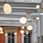Frosted Glass Pendant Light – Minimalist Designer Ceiling Lamp | Modern Ambient Interior Lighting