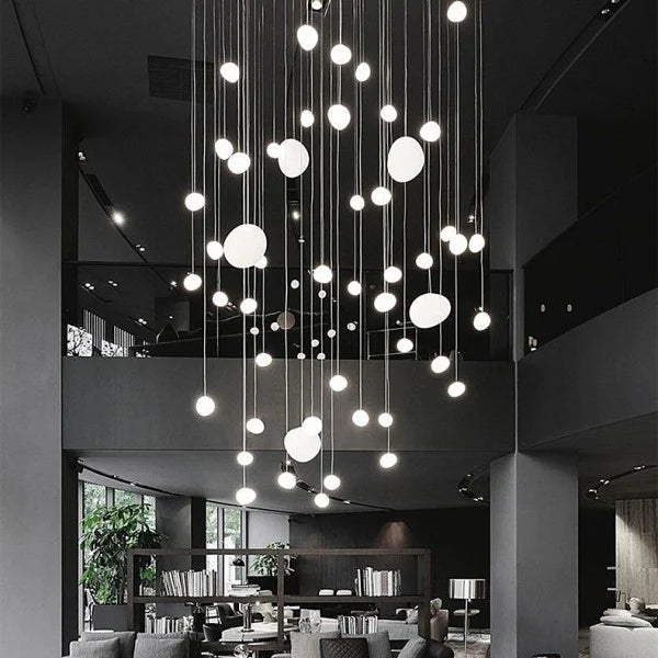 Frosted Glass Pendant Light – Minimalist Designer Ceiling Lamp | Modern Ambient Interior Lighting