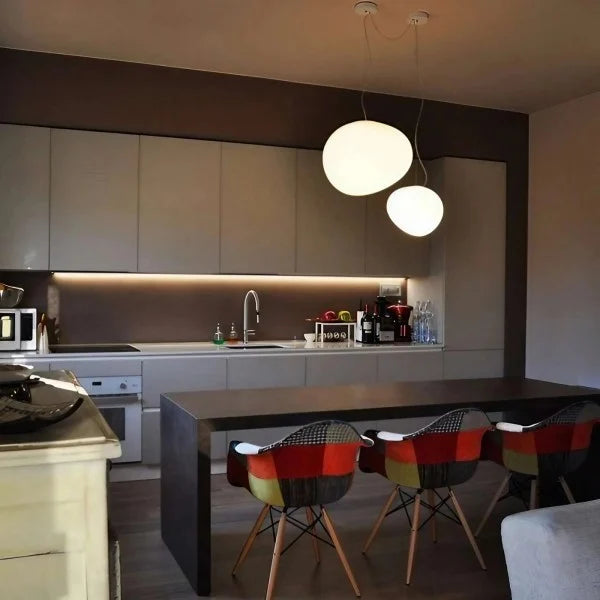 Frosted Glass Pendant Light – Minimalist Designer Ceiling Lamp | Modern Ambient Interior Lighting