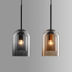 Smoked Glass Pendant Light – Modern Vintage Hanging Lamp | Luxury Ambient Interior Lighting