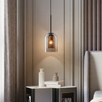 Smoked Glass Pendant Light – Modern Vintage Hanging Lamp | Luxury Ambient Interior Lighting