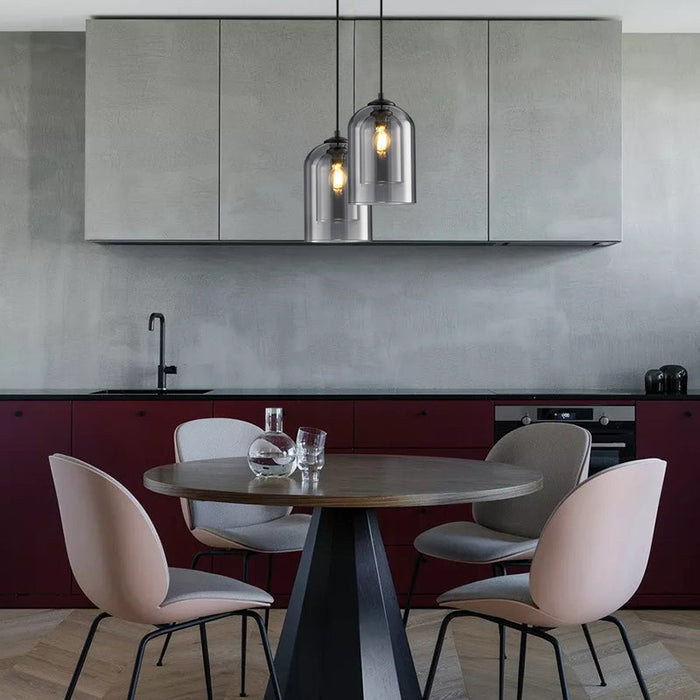 Smoked Glass Pendant Light – Modern Vintage Hanging Lamp | Luxury Ambient Interior Lighting