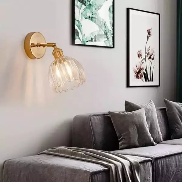Florabelle Glass Wall Light – Vintage Tulip Sconce | Elegant Floral Accent Lighting