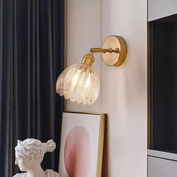 Florabelle Glass Wall Light – Vintage Tulip Sconce | Elegant Floral Accent Lighting