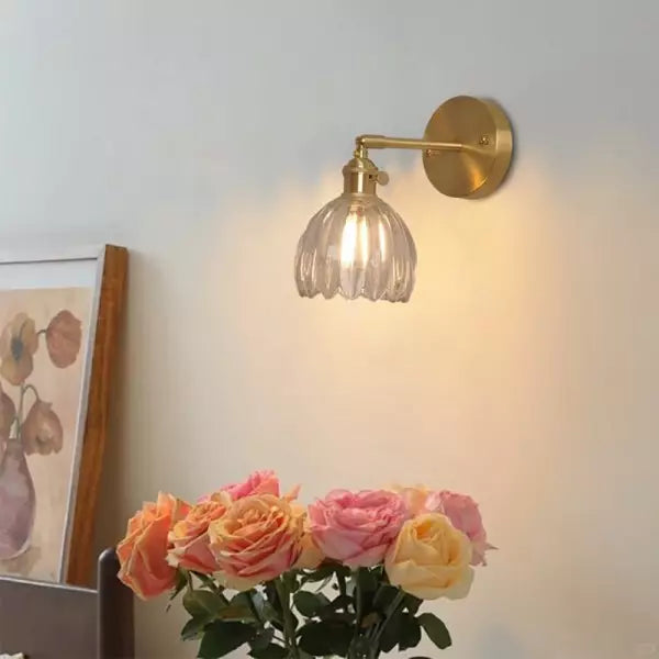 Florabelle Glass Wall Light – Vintage Tulip Sconce | Elegant Floral Accent Lighting