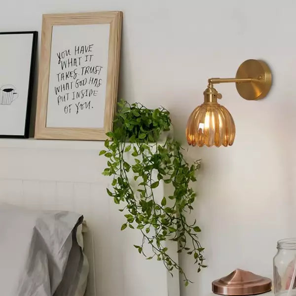 Florabelle Glass Wall Light – Vintage Tulip Sconce | Elegant Floral Accent Lighting