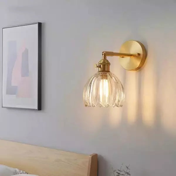 Florabelle Glass Wall Light – Vintage Tulip Sconce | Elegant Floral Accent Lighting