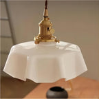 Fleuréa Glass Pendant Light – Vintage Floral Ceiling Lamp | Cream Retro Hanging Light for Elegant Interiors