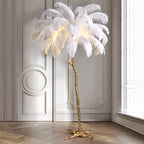 Nordic Ostrich Feather Floor Lamp – Luxury Statement Lighting with Soft Ambient Glow