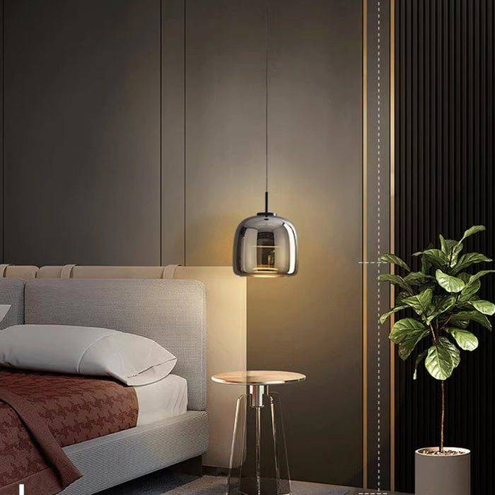 Noiréa Nordic Pendant Light – Scandinavian Black Glass Hanging Lamp | Modern Luxury Ceiling Lighting