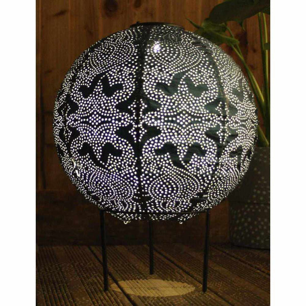 Solar Lantern Globe Design – Decorative Solar Outdoor Lantern | Moroccan-Inspired Garden Lighting