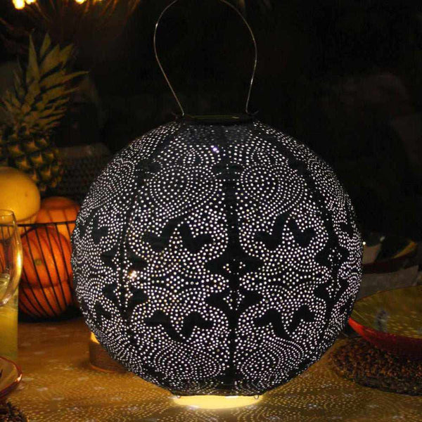 Solar Lantern Globe Design – Decorative Solar Outdoor Lantern | Moroccan-Inspired Garden Lighting
