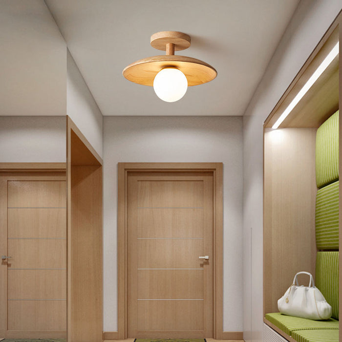 KyotoBeam Ceiling Light – Japanese Wooden Ceiling Lamp | Minimalist Nordic Lighting for Hallways & Living Spaces