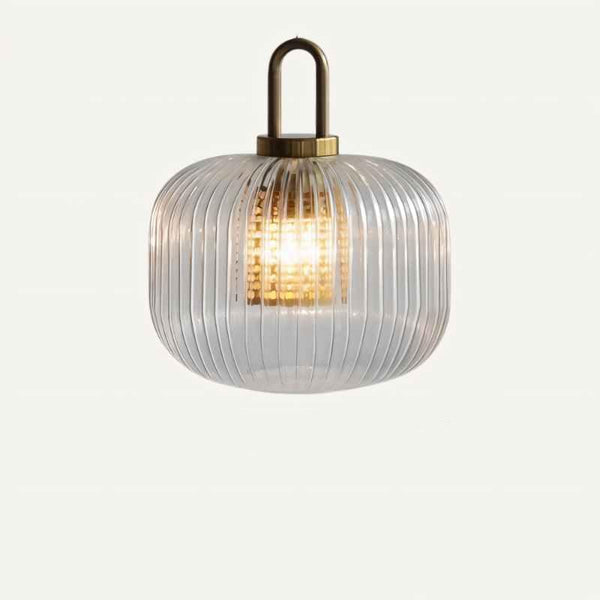 Tosqa Pendant Light – Ribbed Glass Hanging Lamp | Modern Ambient Interior Lighting