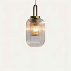 Tosqa Pendant Light – Ribbed Glass Hanging Lamp | Modern Ambient Interior Lighting