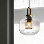 Tosqa Pendant Light – Ribbed Glass Hanging Lamp | Modern Ambient Interior Lighting