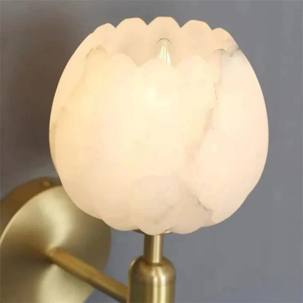 Roséluxe Marble Wall Light – Floral Designer Sconce | Luxury Copper & Marble Accent Lighting