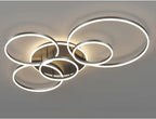 Noctis Halo Ceiling Light – Modern Black LED Ring Chandelier | Dimmable Contemporary Ceiling Lighting