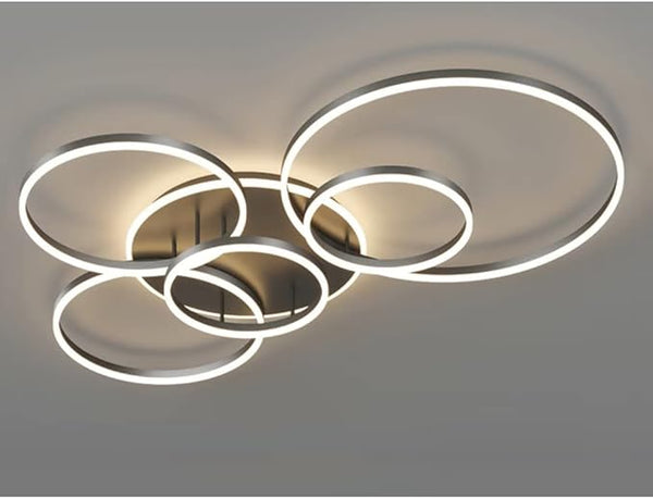 Noctis Halo Ceiling Light – Modern Black LED Ring Chandelier | Dimmable Contemporary Ceiling Lighting