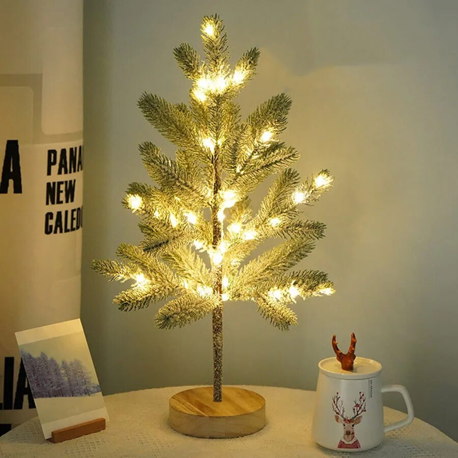 SnowGlow LED Christmas Tree Light – Mini Festive Table Tree | Warm White Decorative Night Light