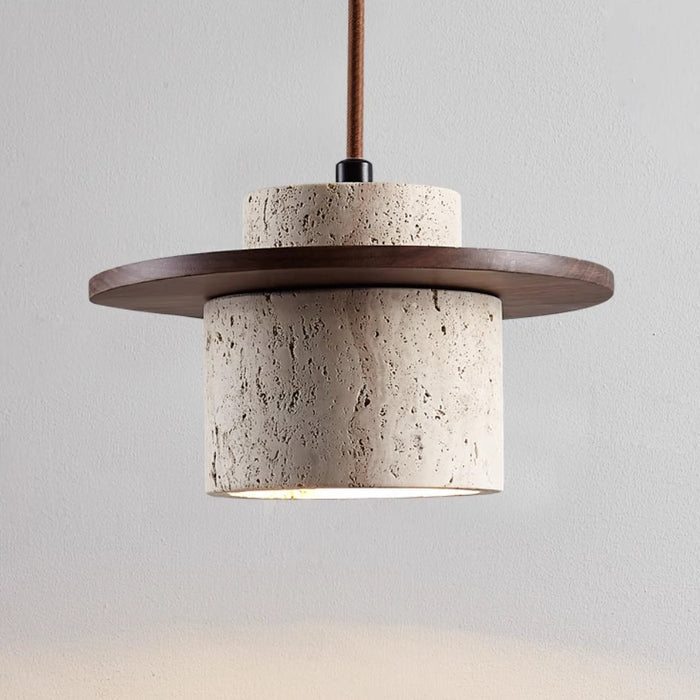 Travora Stone Pendant Light – Natural Travertine Hanging Lamp | Wabi-Sabi Ceiling Lighting for Refined Interiors
