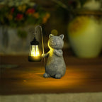 Golden Glowing Cat Garden Lamp – Solar Decorative Cat Statue Light | Outdoor Garden Lighting